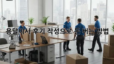용달이사 후기 작성으로 돈 버는 방법!